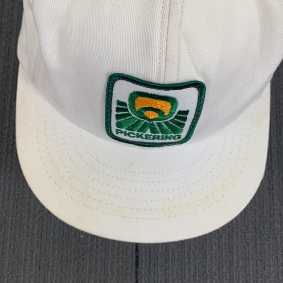 Vintage Pickering Snapback Hat Mens Adjustable White Green Patch Swingster USA - Picture 4 of 16